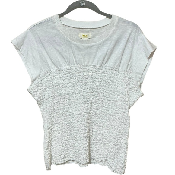 ANTHROPOLOGIE Maeve Smocked Muscle Top XL 19.5” + p2p White $48 Retail NWT - Picture 2 of 12